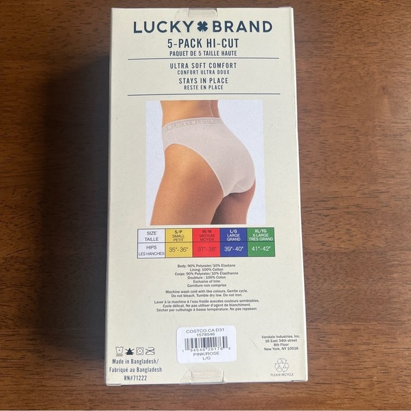 Lucky Brand Large 5-Pack Hi-Cut Underwear - Picture 4 of 4
